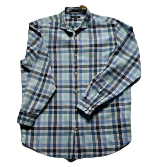 BR blue plaid dress shirt - Picture 1 of 3